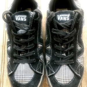 Vans swell black gray plaid tweed hipster W Tory sneakers shoes sz 9 ladies